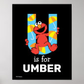 Elmo Alphabet | U Umbrella Poster (Vorne)