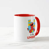 Elmo Alphabet | U Umbrella Tasse (VorderseiteRechts)