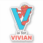 Elmo Alphabet | V Blau Aufkleber (Vorderseite)