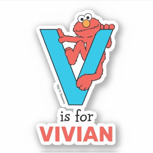 Elmo Alphabet | V Blau Aufkleber (Vorderseite)