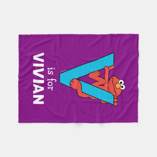 Elmo Alphabet | V Blau Fleecedecke (Vorderseite (Horizontal))