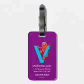 Elmo Alphabet | V Blau Gepäckanhänger (Rückseite vertikal)