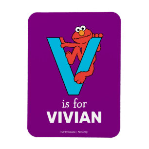 Elmo Alphabet   V Blau Magnet