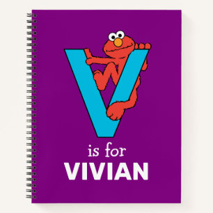 Elmo Alphabet   V Blau Notizblock