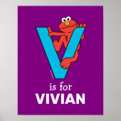 Elmo Alphabet | V Blau Poster (Vorne)