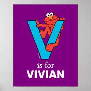 Elmo Alphabet V Blau Poster