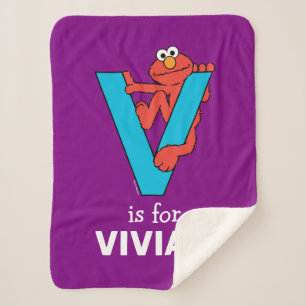 Elmo Alphabet V Blau Sherpadecke