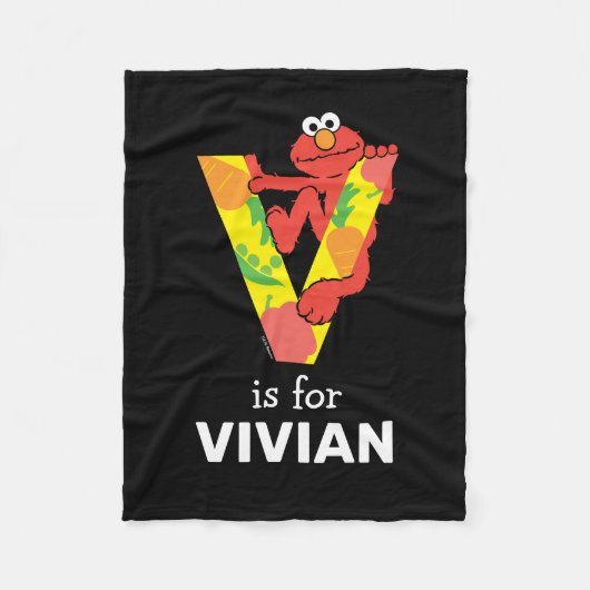 Elmo Alphabet | V Gemüse Fleecedecke (Vorderseite)