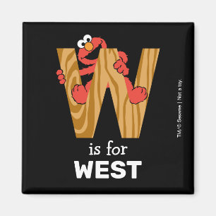 Elmo Alphabet   W Holz Magnet