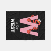 Elmo Alphabet | W Pink Fleecedecke (Vorderseite (Horizontal))