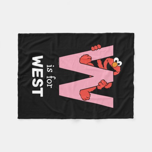 Elmo Alphabet | W Pink Fleecedecke (Vorderseite (Horizontal))