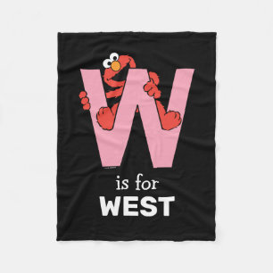 Elmo Alphabet W Pink Fleecedecke