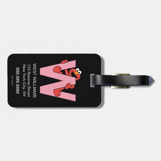 Elmo Alphabet | W Pink Gepäckanhänger (Rückseite horizontal)