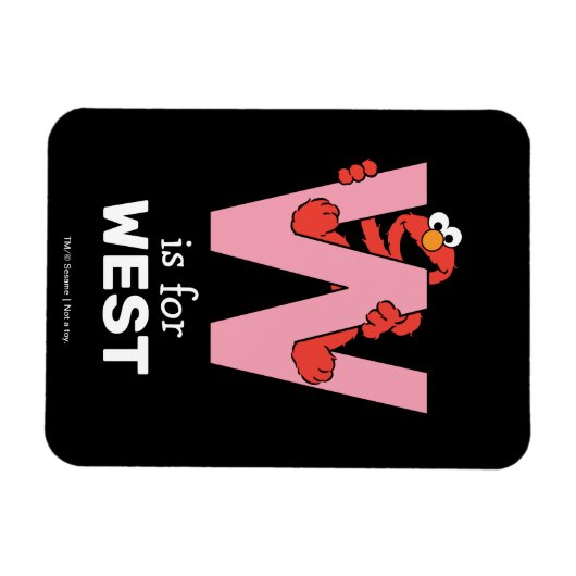 Elmo Alphabet | W Pink Magnet (Horizontal)