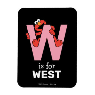 Elmo Alphabet   W Pink Magnet
