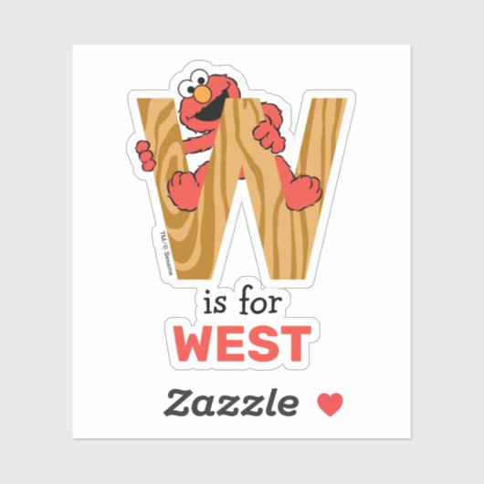 Elmo Alphabet | W Wood Aufkleber (Blatt)