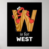 Elmo Alphabet | W Wood Poster (Vorne)