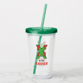 Elmo Alphabet | X grün Acryltrinkbecher (Rückseite)