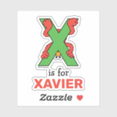 Elmo Alphabet | X grün Aufkleber (Blatt)