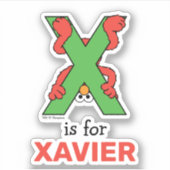 Elmo Alphabet | X grün Aufkleber (Vorderseite)