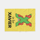 Elmo Alphabet | X grün Fleecedecke (Vorderseite (Horizontal))