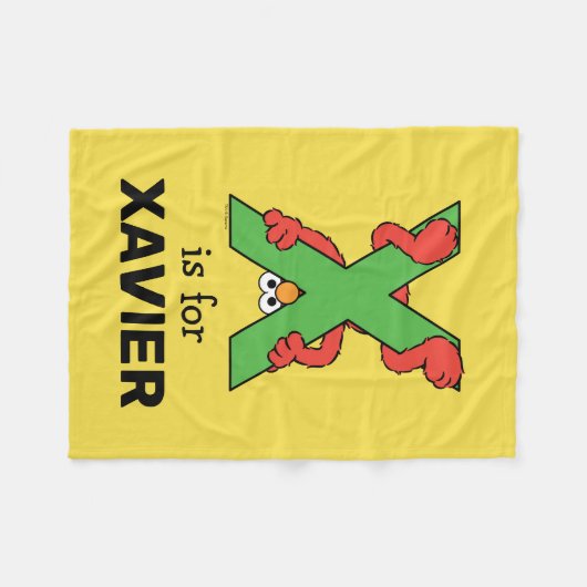 Elmo Alphabet | X grün Fleecedecke (Vorderseite (Horizontal))