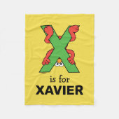 Elmo Alphabet | X grün Fleecedecke (Vorderseite)