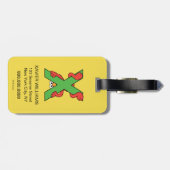 Elmo Alphabet | X grün Gepäckanhänger (Rückseite horizontal)