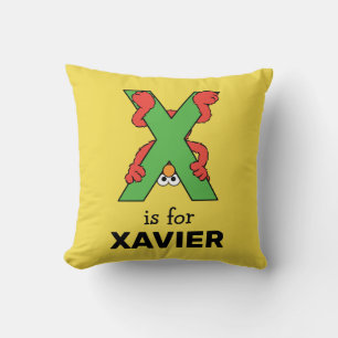 Elmo Alphabet   X Grün Kissen