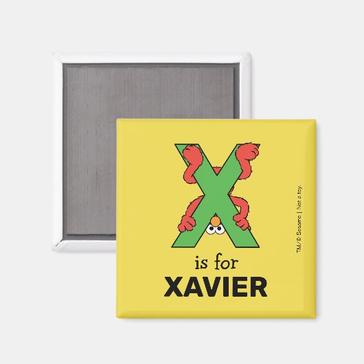 Elmo Alphabet | X grün Magnet (Vorderseite/Rückseite)