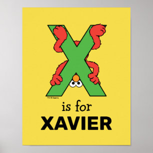 Elmo Alphabet X grün Poster
