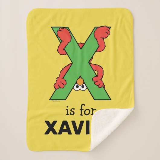 Elmo Alphabet | X grün Sherpadecke (Vorderseite)
