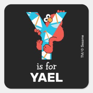 Elmo Alphabet   Y Yacht Quadratischer Aufkleber