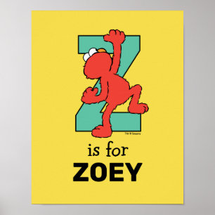 Elmo Alphabet Z Teal remains the same as it's a Poster