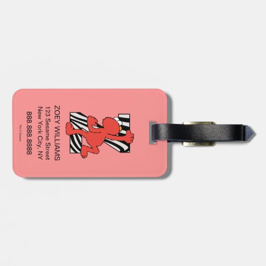 Elmo Alphabet | Z Zebra Gepäckanhänger (Rückseite horizontal)