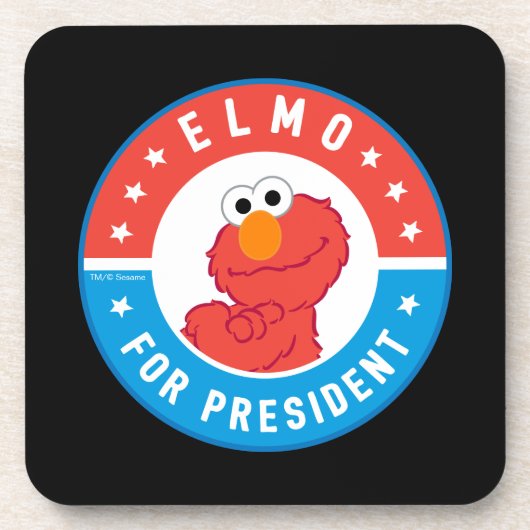 Elmo als Präsident Abzeichen Getränkeuntersetzer (Vorderseite)