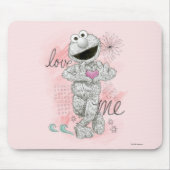 Elmo B&W Sketch Zeichnend Mousepad (Vorne)