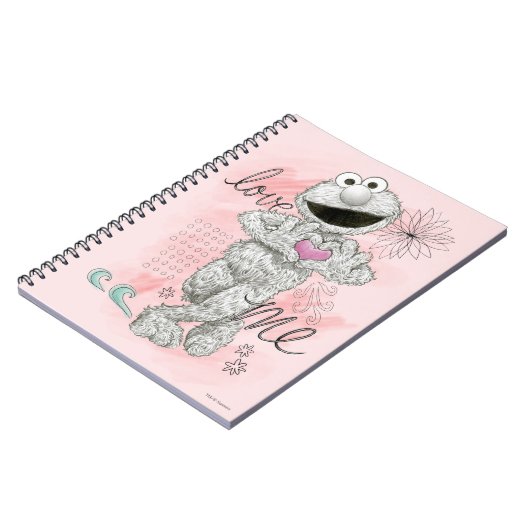 Elmo B&W Sketch Zeichnend Notizblock (Linke Seite)