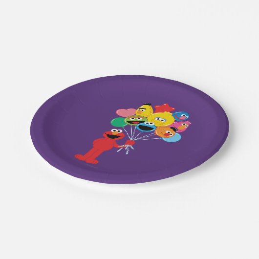Elmo Ballons Pappteller (Schrägansicht)