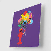 Elmo Ballons Quadratische Wanduhr (Winkel)