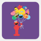 Elmo Ballons Quadratischer Aufkleber (Vorderseite)