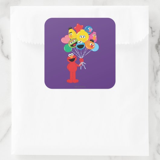 Elmo Ballons Quadratischer Aufkleber (Tasche)