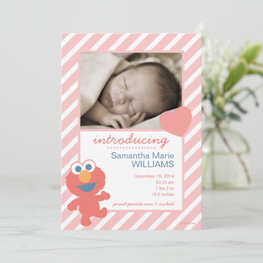 Elmo Birth Announcement Ankündigung (Stehend Vorderseite)