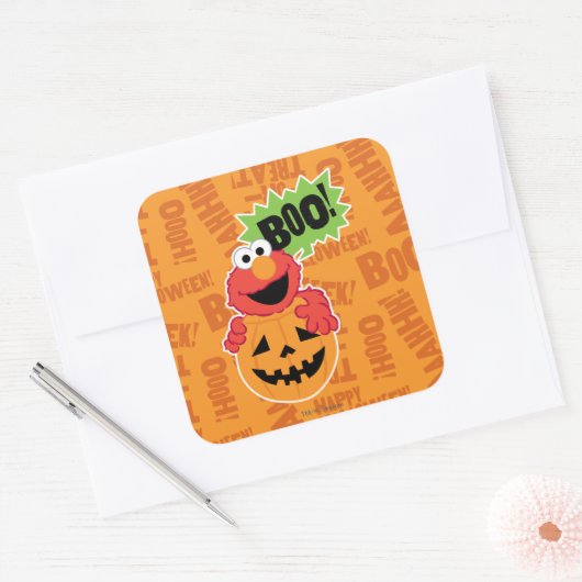 Elmo - Boo Quadratischer Aufkleber (Umschlag)