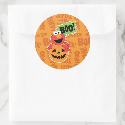 Elmo - Boo Runder Aufkleber (Tasche)