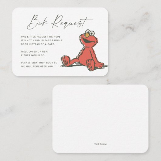 Elmo Book Request Insert Platzkarte (Vorne/Hinten)