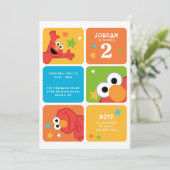 Elmo Color Block Birthday Party Einladung (Stehend Vorderseite)