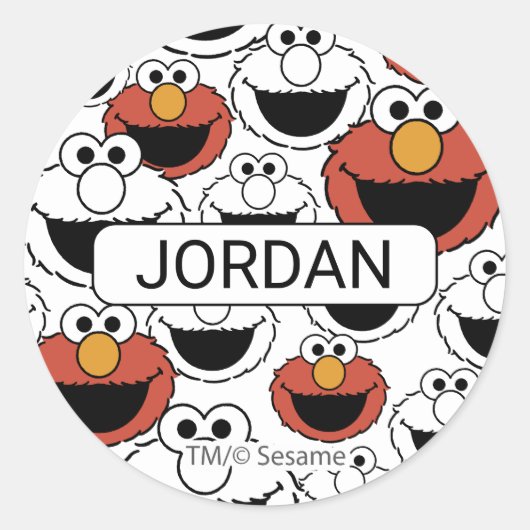 Elmo Color Pop Face Pattern Runder Aufkleber (Vorderseite)