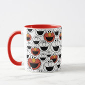 Elmo Color Pop Face Pattern Tasse (Links)