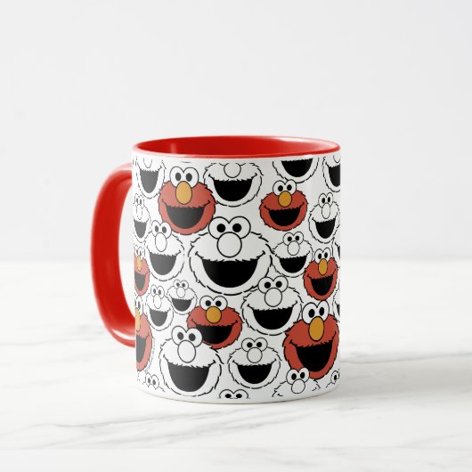 Elmo Color Pop Face Pattern Tasse (Vorderseite Links)
